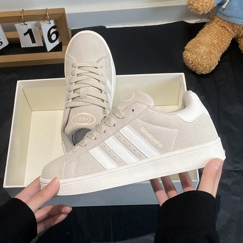 Women's Pink Bread Sneakers - 2025 Trendy Casual Student Shoes - Breathable, Easy to Match Sports Sneakers for Girls and Young Women thumbnail 1
