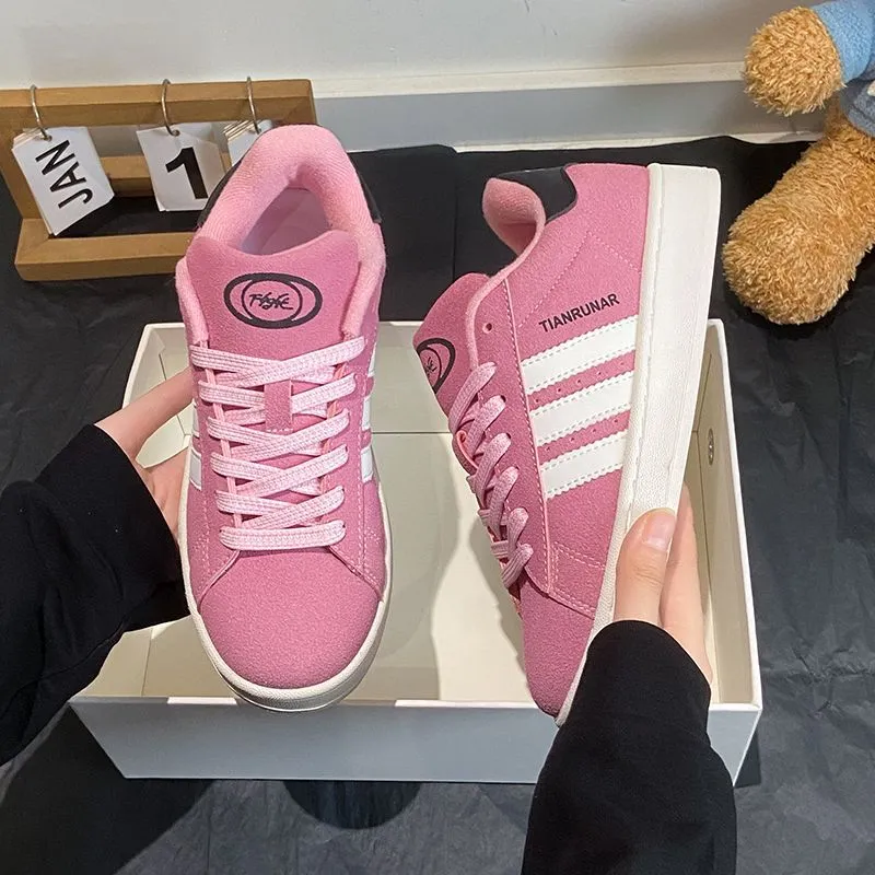 Women's Pink Bread Sneakers - 2025 Trendy Casual Student Shoes - Breathable, Easy to Match Sports Sneakers for Girls and Young Women showcase 15