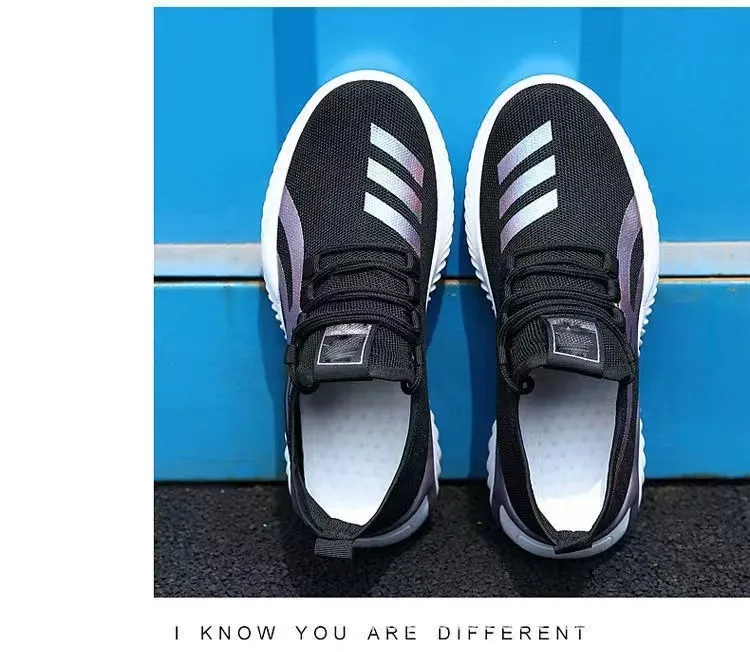 Men's Mesh Breathable Casual Shoes - Spring Autumn Low-Top Korean Style Trendy Versatile Sports Running Shoes Fashion Fly-Knit Sneakers showcase 4