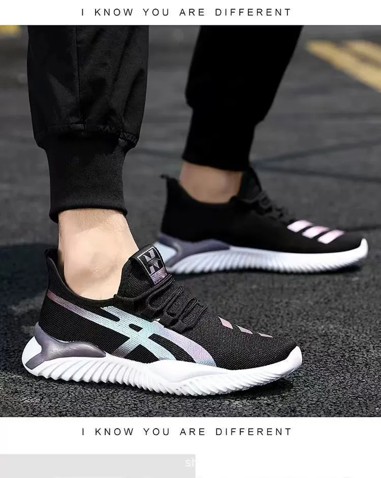 Men's Mesh Breathable Casual Shoes - Spring Autumn Low-Top Korean Style Trendy Versatile Sports Running Shoes Fashion Fly-Knit Sneakers showcase 5
