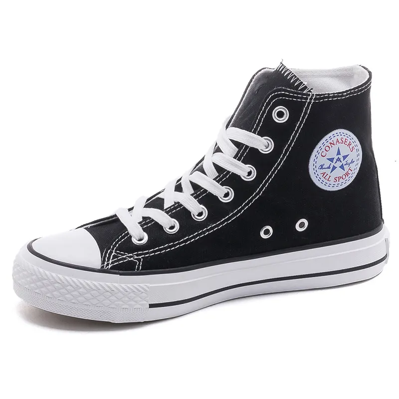 Women's High-Top Canvas Sneakers 2023 Spring Autumn Korean Style Fashion Harajuku Comfortable Board Shoes for Students Couples thumbnail 5