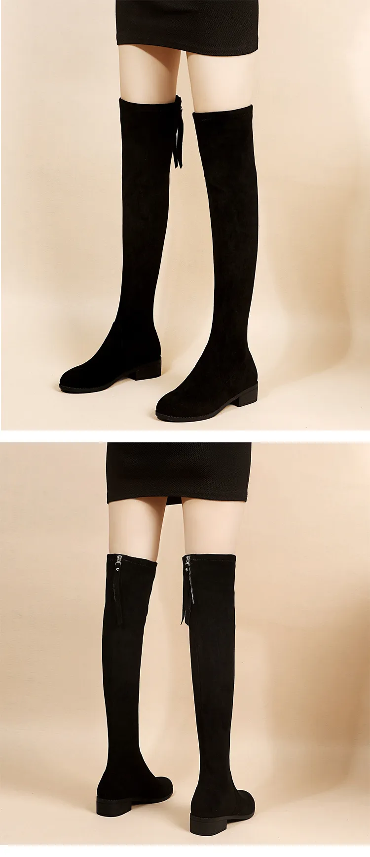 Women's Over-the-Knee High Heel Boots - Autumn Fashion Stretch Long Boots for Slimming Fit - Stylish Thick Heel Design showcase 12