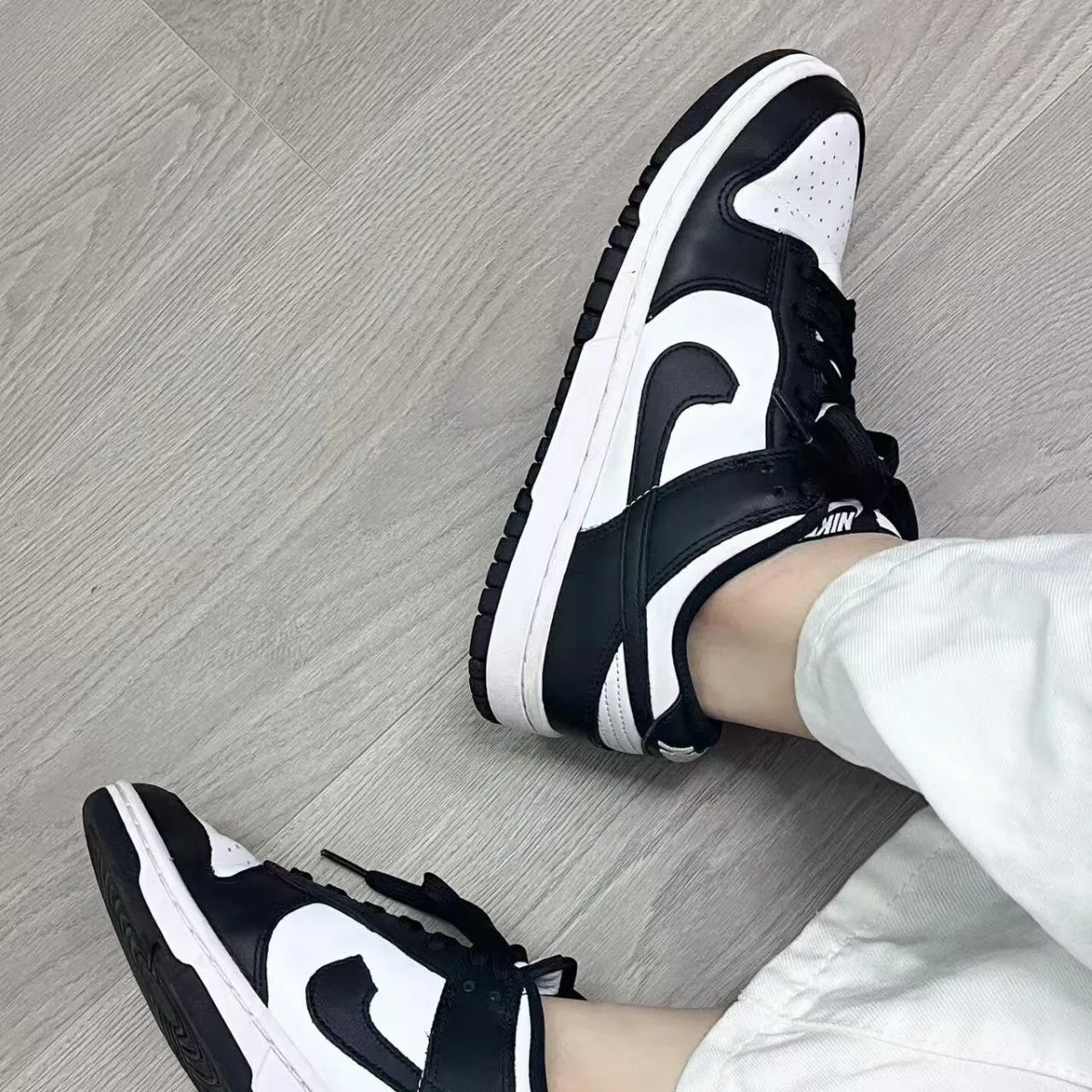Nike Dunk Low Panda Black White Casual Shoes - Unisex Sneakers for Men & Women - Lightweight Sports Shoes - Original Quality thumbnail 2