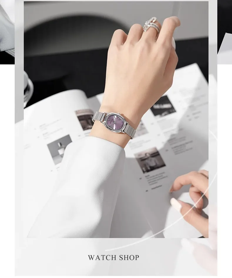 Elegant Oval Women's Watch Retro Style | Exquisite Small Dial Wristwatch for Students & Ladies | Simple Luxury Niche Pointer Design | Fashionable Timepiece showcase 18