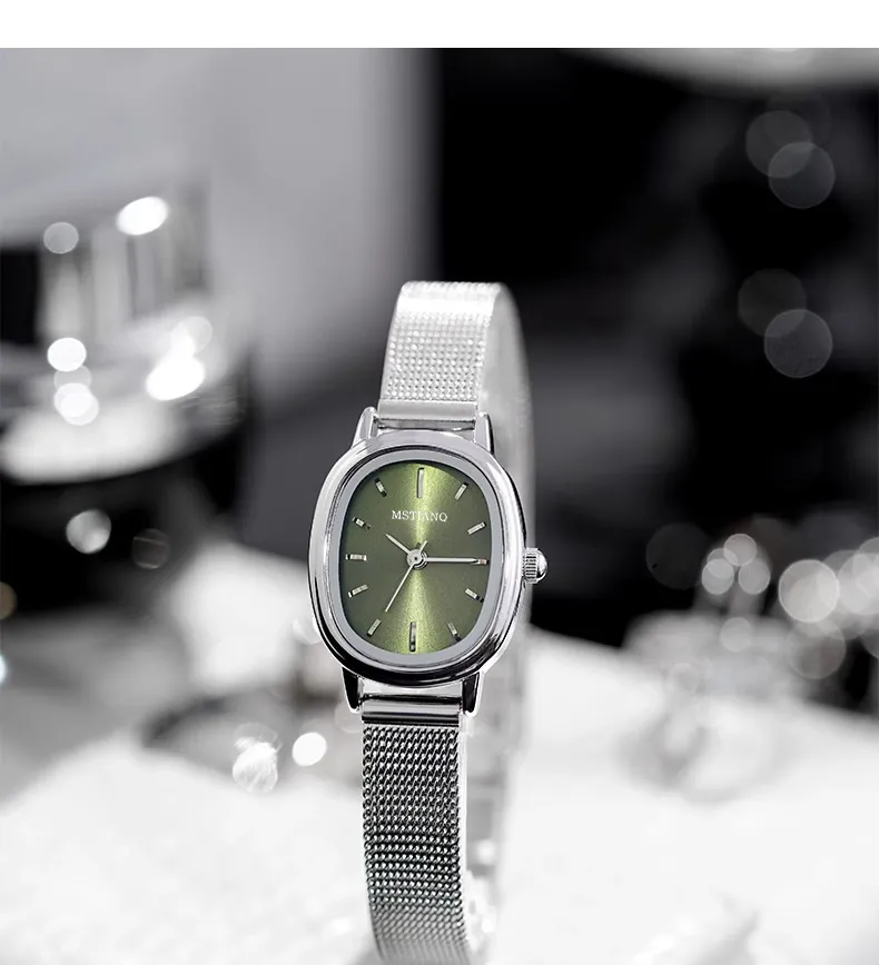 Elegant Oval Women's Watch Retro Style | Exquisite Small Dial Wristwatch for Students & Ladies | Simple Luxury Niche Pointer Design | Fashionable Timepiece showcase 19