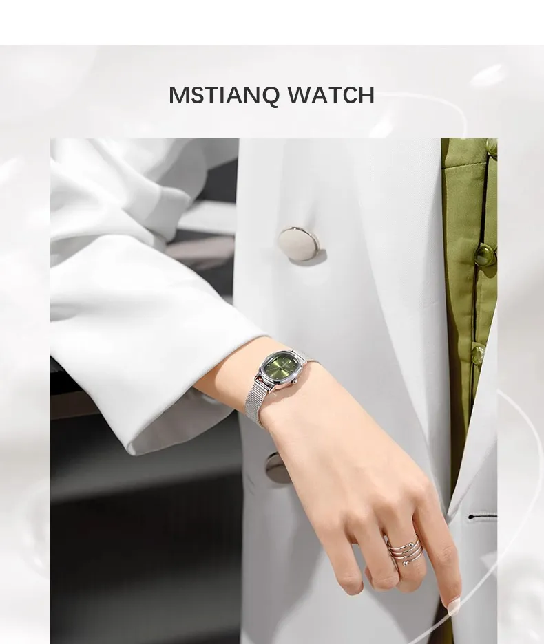 Elegant Oval Women's Watch Retro Style | Exquisite Small Dial Wristwatch for Students & Ladies | Simple Luxury Niche Pointer Design | Fashionable Timepiece showcase 5