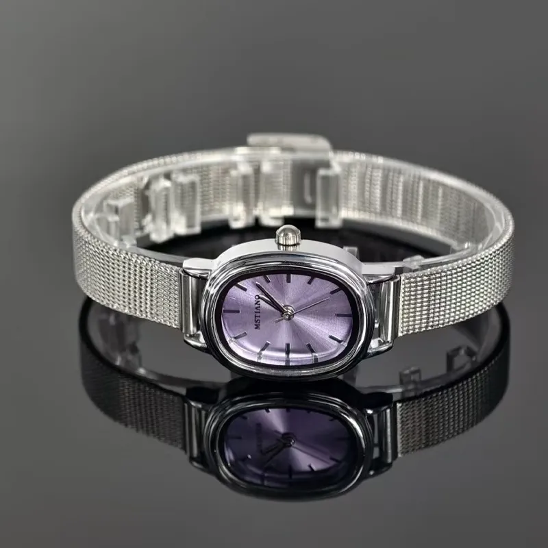 Elegant Oval Women's Watch Retro Style | Exquisite Small Dial Wristwatch for Students & Ladies | Simple Luxury Niche Pointer Design | Fashionable Timepiece thumbnail 2