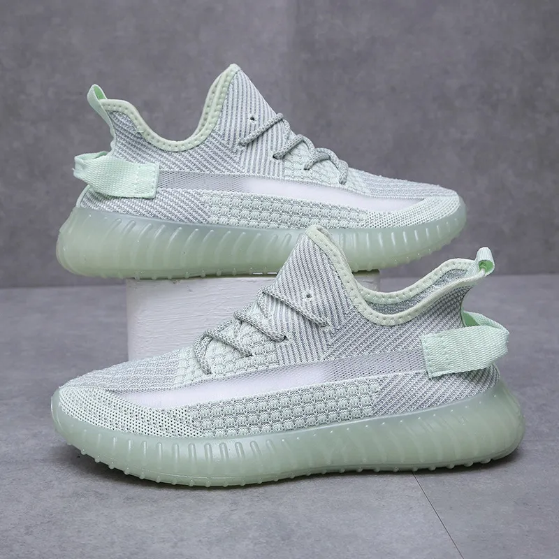 Men's and Women's Lightweight Breathable Fly-Knit Coconut Shoes - Large Size Casual Sports Sneakers for Summer - Couple Matching Style thumbnail 2