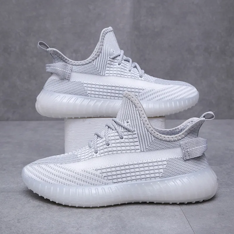 Men's and Women's Lightweight Breathable Fly-Knit Coconut Shoes - Large Size Casual Sports Sneakers for Summer - Couple Matching Style thumbnail 3