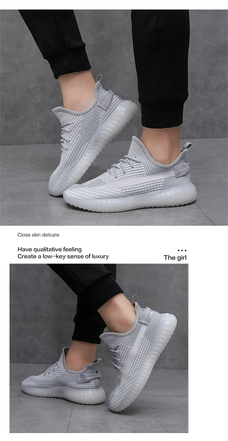 Men's and Women's Lightweight Breathable Fly-Knit Coconut Shoes - Large Size Casual Sports Sneakers for Summer - Couple Matching Style showcase 14