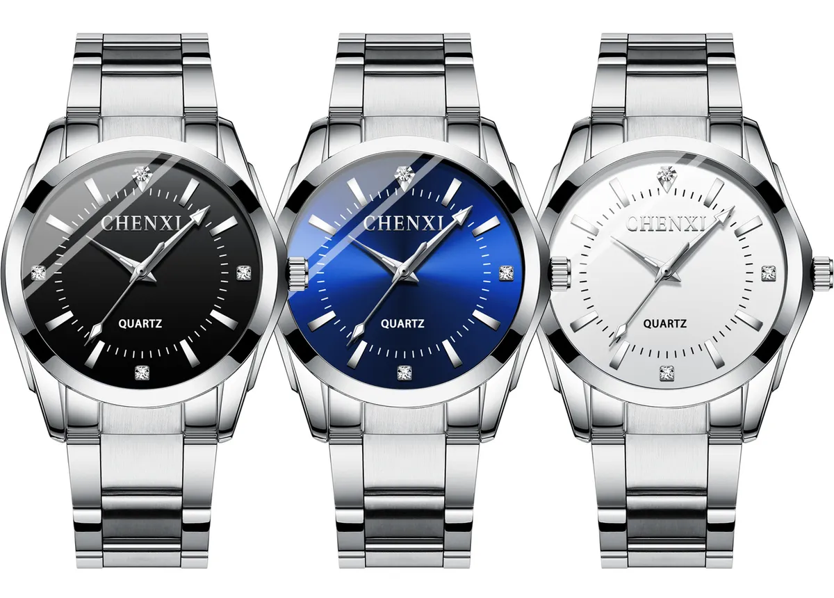 Women's Quartz Wrist Watch Waterproof Couple Watches Set, Fashion Explosion Style, Stainless Steel Band, Casual Dress Watch for Ladies and Men showcase 18
