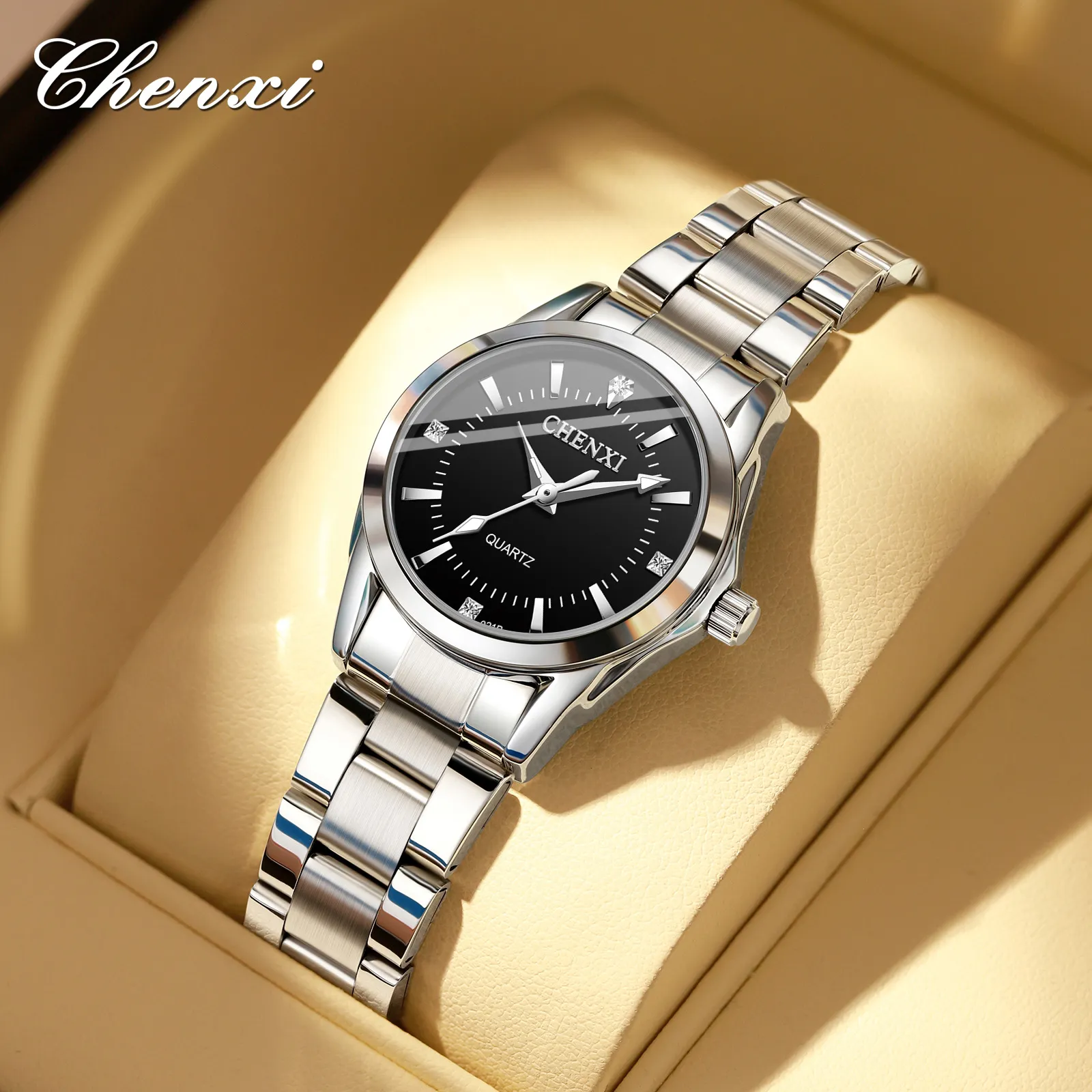 Women's Quartz Wrist Watch Waterproof Couple Watches Set, Fashion Explosion Style, Stainless Steel Band, Casual Dress Watch for Ladies and Men thumbnail 7