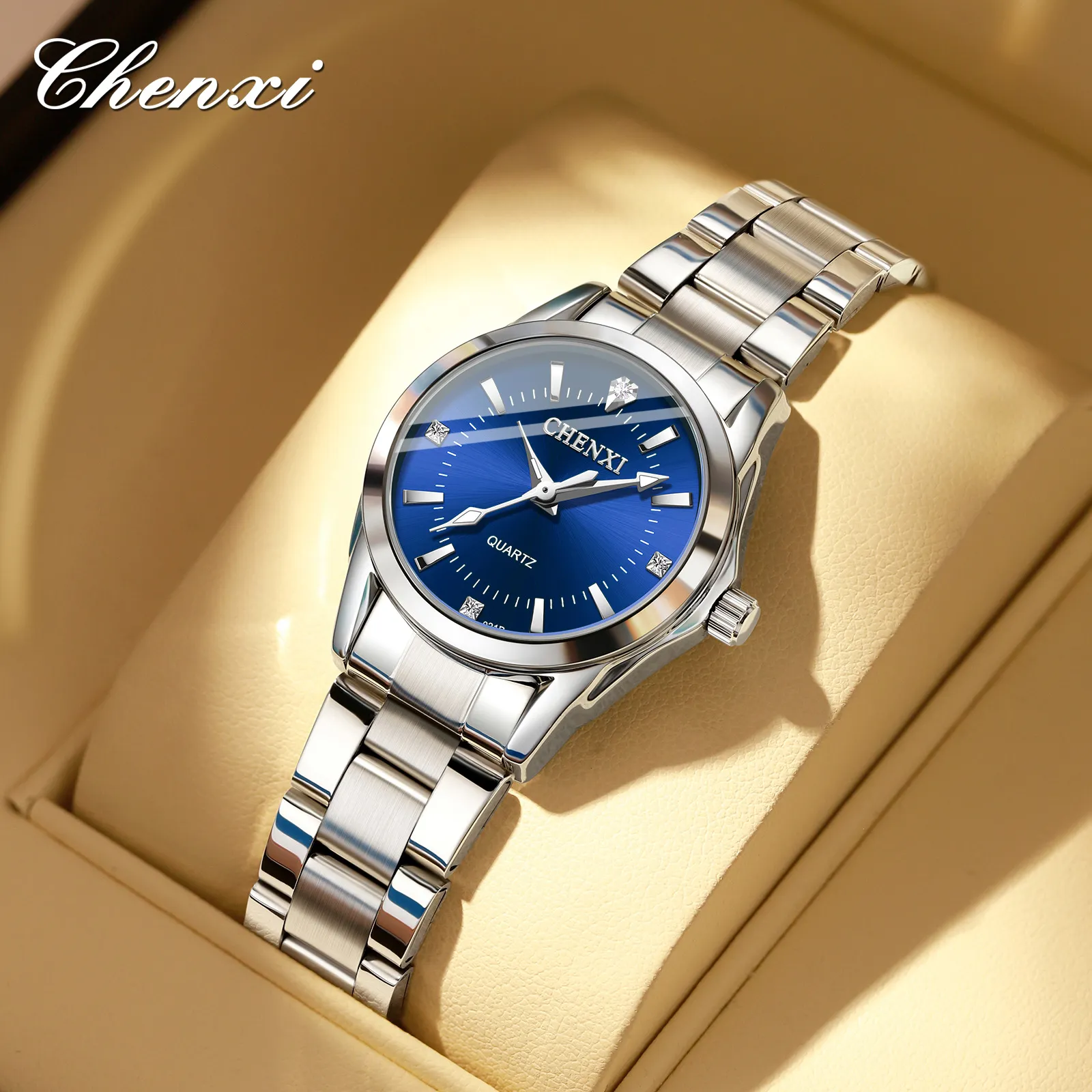 Women's Quartz Wrist Watch Waterproof Couple Watches Set, Fashion Explosion Style, Stainless Steel Band, Casual Dress Watch for Ladies and Men thumbnail 6