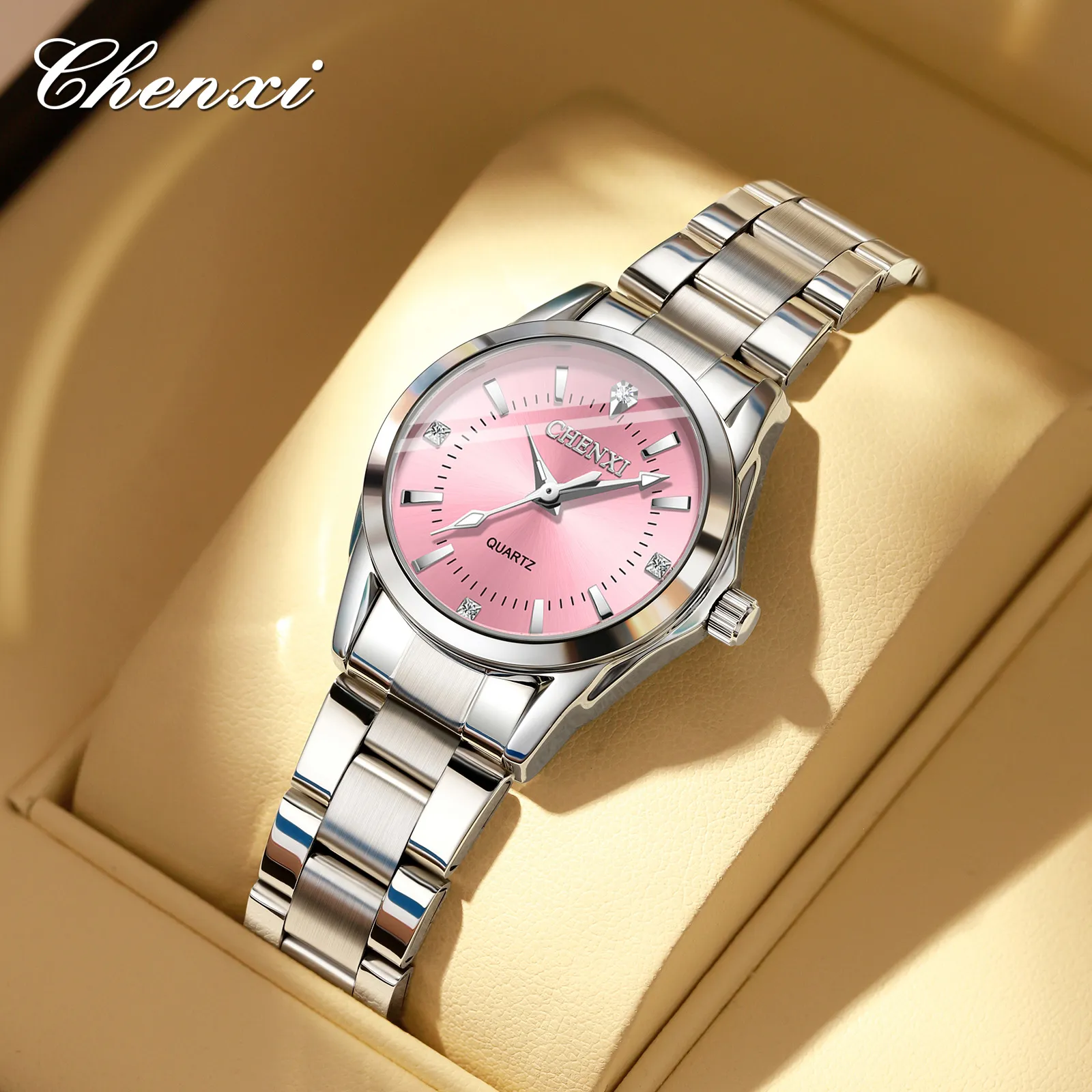 Women's Quartz Wrist Watch Waterproof Couple Watches Set, Fashion Explosion Style, Stainless Steel Band, Casual Dress Watch for Ladies and Men thumbnail 9