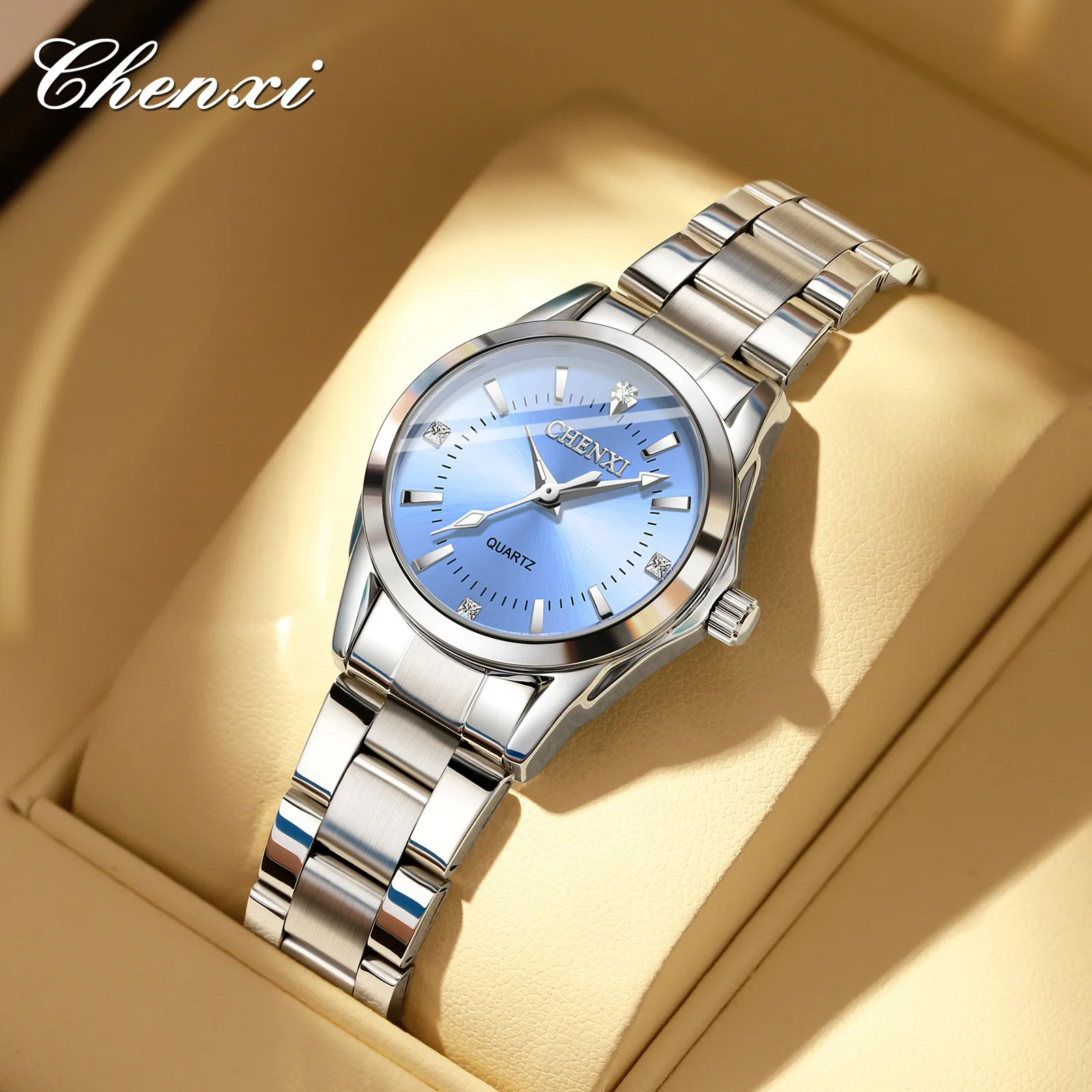 Women's Quartz Wrist Watch Waterproof Couple Watches Set, Fashion Explosion Style, Stainless Steel Band, Casual Dress Watch for Ladies and Men thumbnail 8
