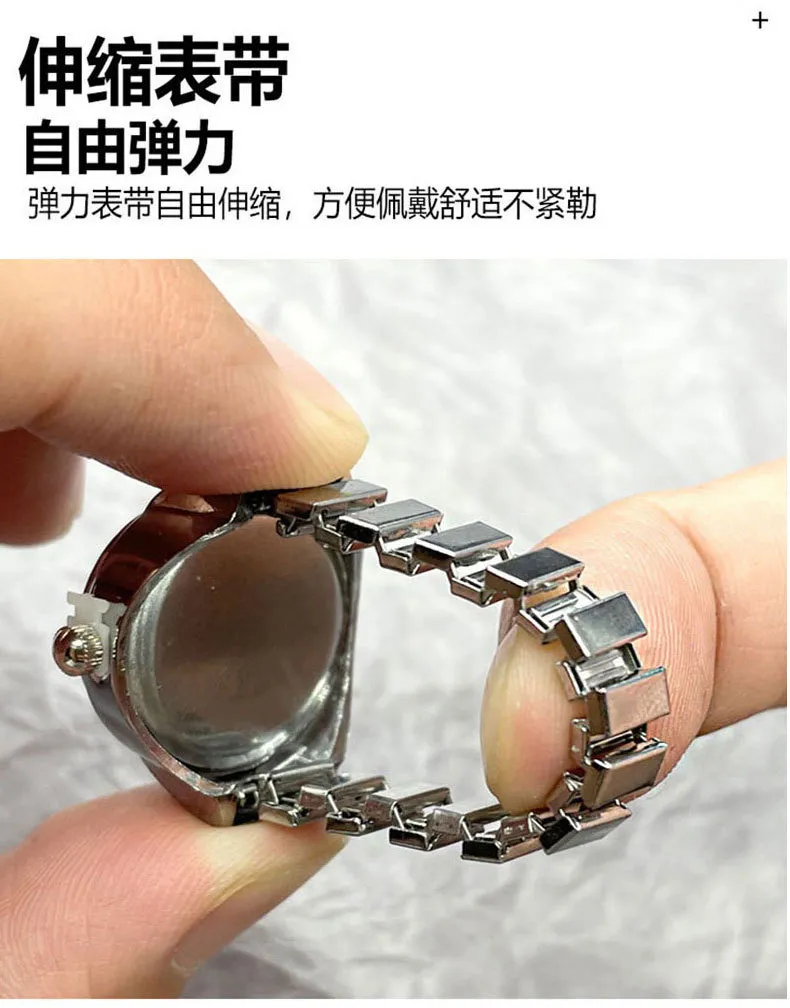 Elegant Quartz Finger Ring Watch for Men and Women - Unique Fashion Jewelry, Couple Watches, Wholesale Available showcase 4
