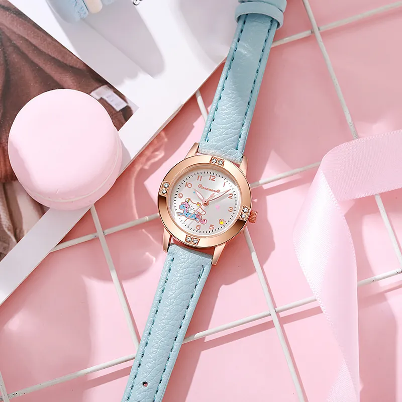 Women's Alloy Diamond Belt Quartz Watch - Sanrio Fashion Wristwatch for Girls, High School Students - Trendy Niche Design showcase 11
