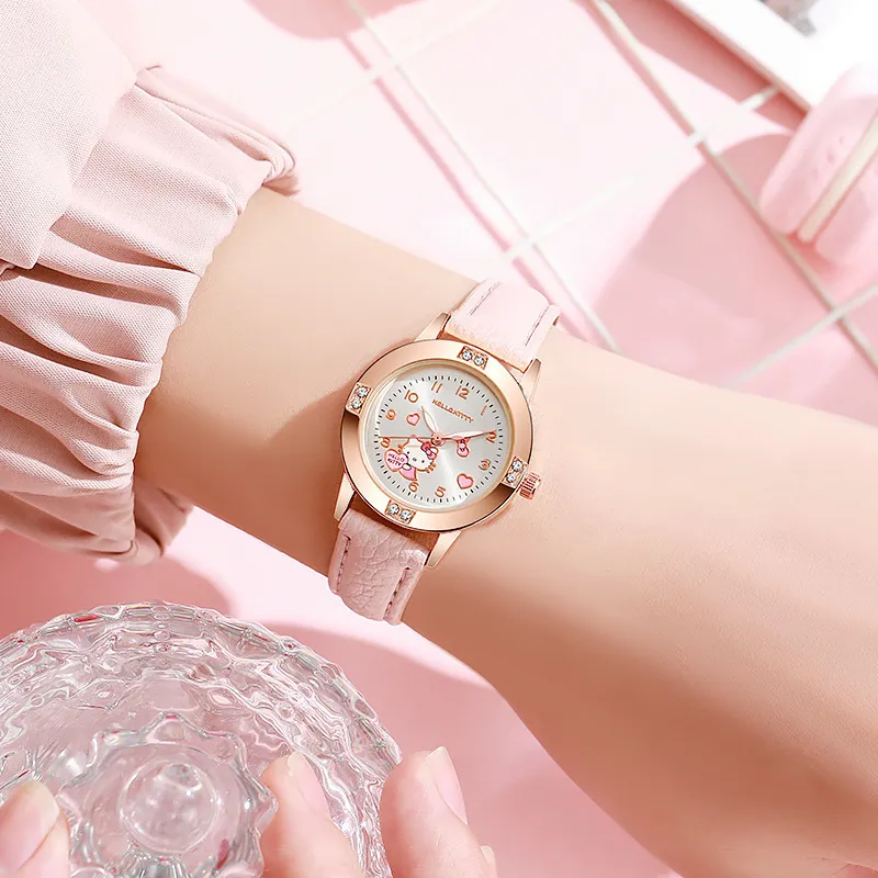 Women's Alloy Diamond Belt Quartz Watch - Sanrio Fashion Wristwatch for Girls, High School Students - Trendy Niche Design showcase 17