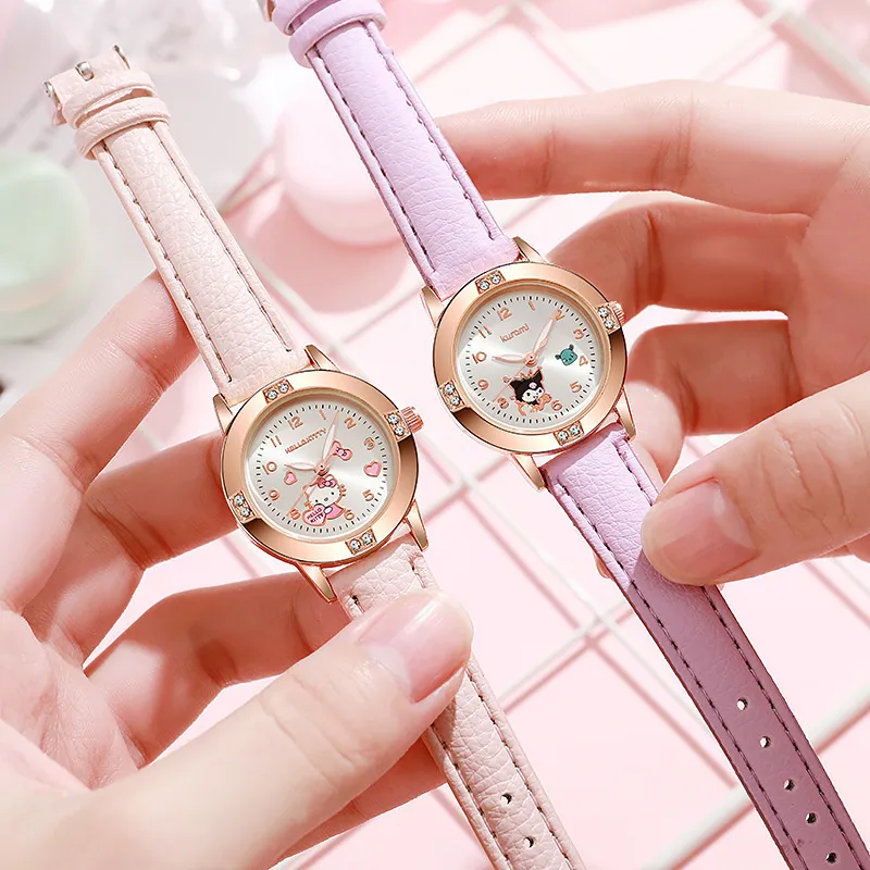 Women's Alloy Diamond Belt Quartz Watch - Sanrio Fashion Wristwatch for Girls, High School Students - Trendy Niche Design showcase 10
