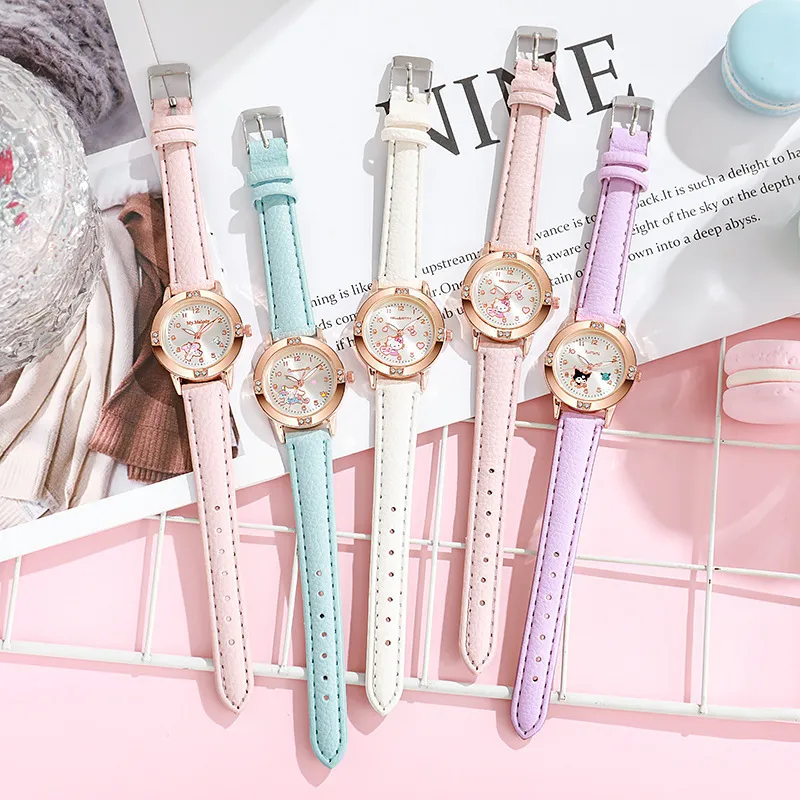 Women's Alloy Diamond Belt Quartz Watch - Sanrio Fashion Wristwatch for Girls, High School Students - Trendy Niche Design showcase 8