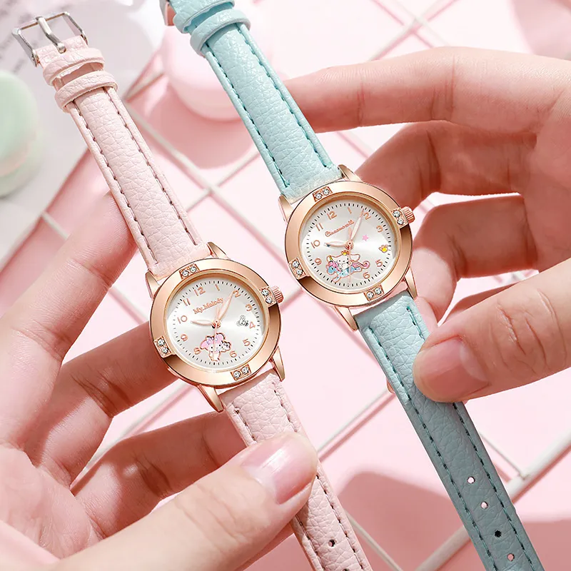 Women's Alloy Diamond Belt Quartz Watch - Sanrio Fashion Wristwatch for Girls, High School Students - Trendy Niche Design showcase 9