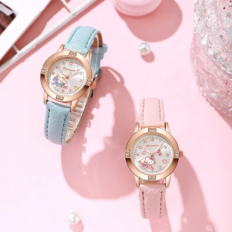 Women's Alloy Diamond Belt Quartz Watch - Sanrio Fashion Wristwatch for Girls, High School Students - Trendy Niche Design showcase 15