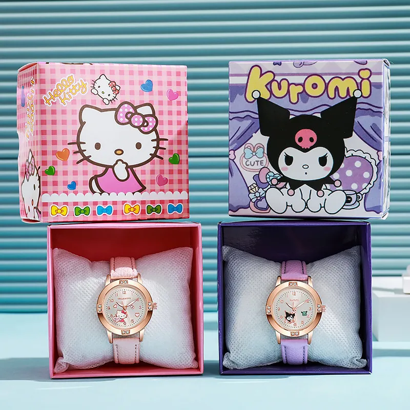 Women's Alloy Diamond Belt Quartz Watch - Sanrio Fashion Wristwatch for Girls, High School Students - Trendy Niche Design showcase 1