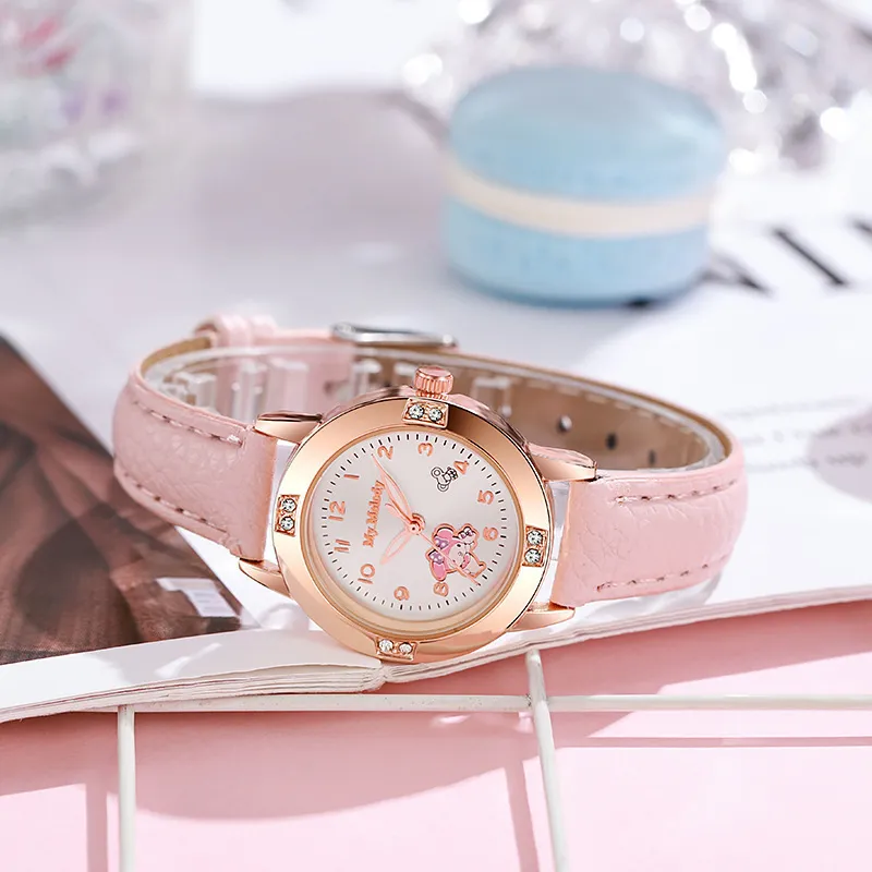 Women's Alloy Diamond Belt Quartz Watch - Sanrio Fashion Wristwatch for Girls, High School Students - Trendy Niche Design showcase 14