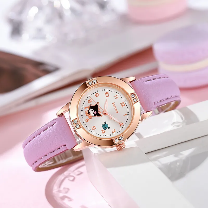Women's Alloy Diamond Belt Quartz Watch - Sanrio Fashion Wristwatch for Girls, High School Students - Trendy Niche Design showcase 13