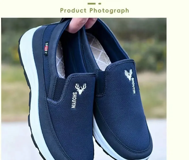 Men's Old Beijing Cloth Shoes - Spring Autumn Casual Shoes, Soft Sole Non-Slip, Low-Top Dad Shoes for Comfort and Style showcase 12