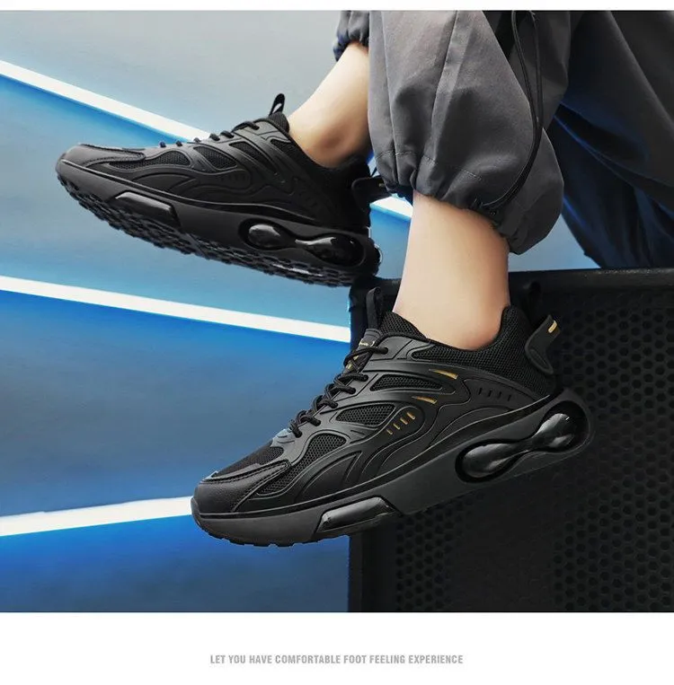 Men's Black Mesh Running Shoes - Lightweight Breathable Athletic Sneakers for Sports, Casual Wear, Thick Sole, Youth Style 2026 showcase 15