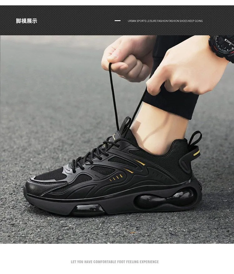 Men's Black Mesh Running Shoes - Lightweight Breathable Athletic Sneakers for Sports, Casual Wear, Thick Sole, Youth Style 2026 showcase 12