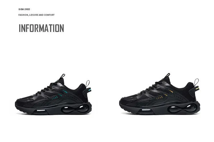 Men's Black Mesh Running Shoes - Lightweight Breathable Athletic Sneakers for Sports, Casual Wear, Thick Sole, Youth Style 2026 showcase 7
