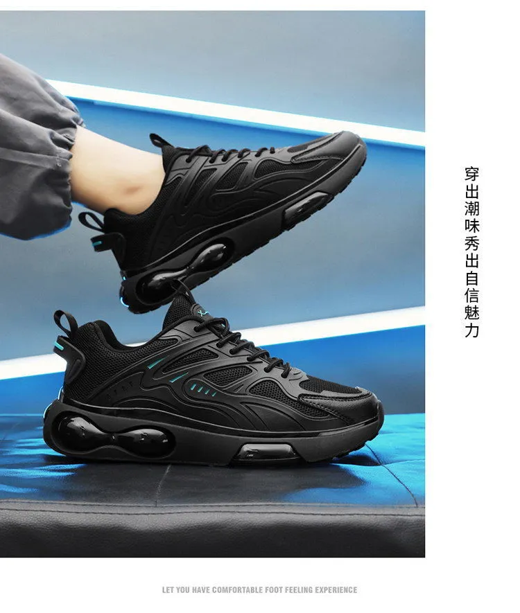 Men's Black Mesh Running Shoes - Lightweight Breathable Athletic Sneakers for Sports, Casual Wear, Thick Sole, Youth Style 2026 showcase 19