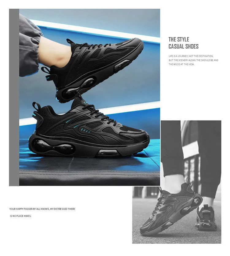 Men's Black Mesh Running Shoes - Lightweight Breathable Athletic Sneakers for Sports, Casual Wear, Thick Sole, Youth Style 2026 showcase 5