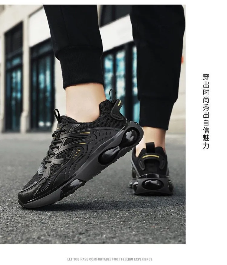 Men's Black Mesh Running Shoes - Lightweight Breathable Athletic Sneakers for Sports, Casual Wear, Thick Sole, Youth Style 2026 showcase 13