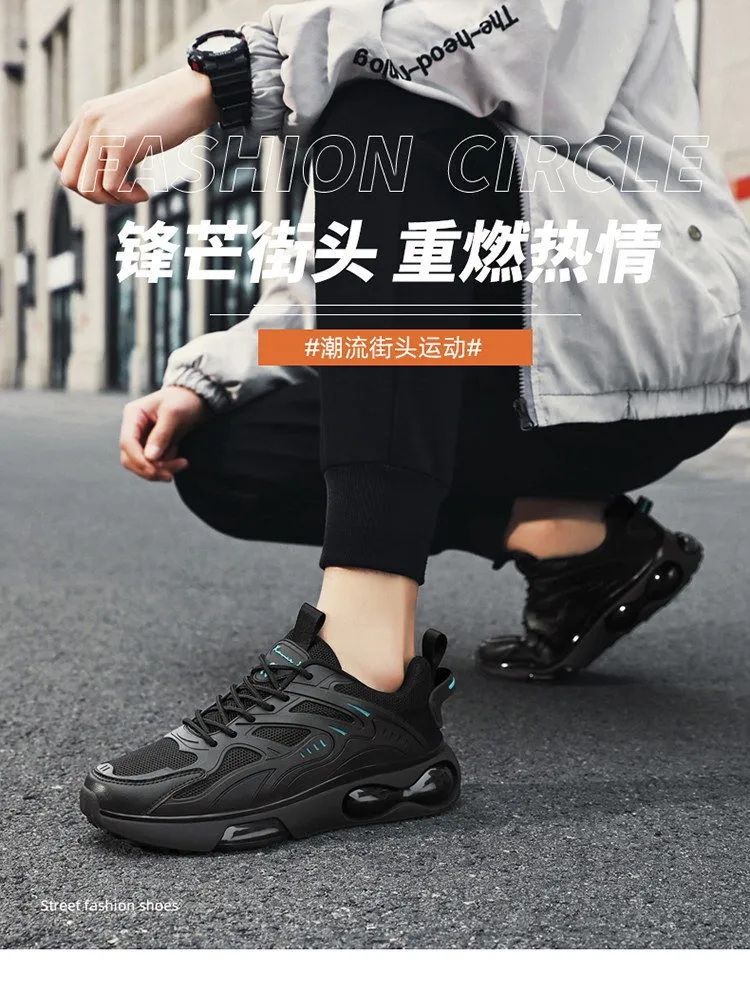 Men's Black Mesh Running Shoes - Lightweight Breathable Athletic Sneakers for Sports, Casual Wear, Thick Sole, Youth Style 2026 showcase 3