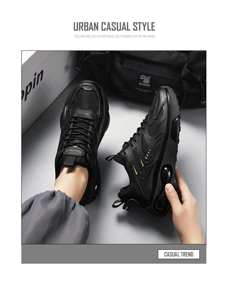 Men's Black Mesh Running Shoes - Lightweight Breathable Athletic Sneakers for Sports, Casual Wear, Thick Sole, Youth Style 2026 showcase 4