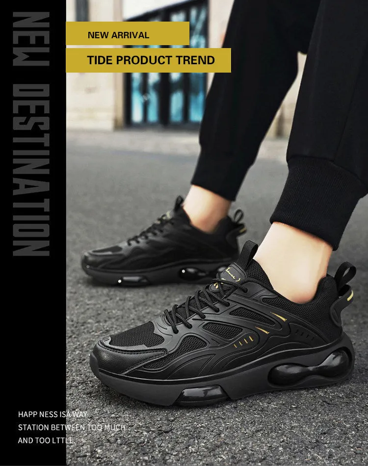 Men's Black Mesh Running Shoes - Lightweight Breathable Athletic Sneakers for Sports, Casual Wear, Thick Sole, Youth Style 2026 showcase 6