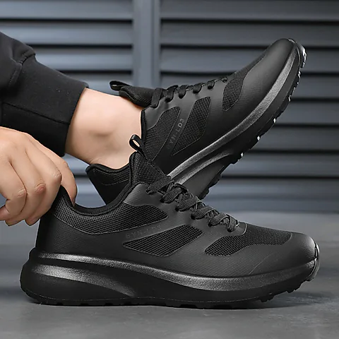 Men's Running Shoes - Comfortable Lightweight Lace-Up Sports Sneakers for Youth - Thick-Soled Rebound Design - Wholesale Foreign Trade Style