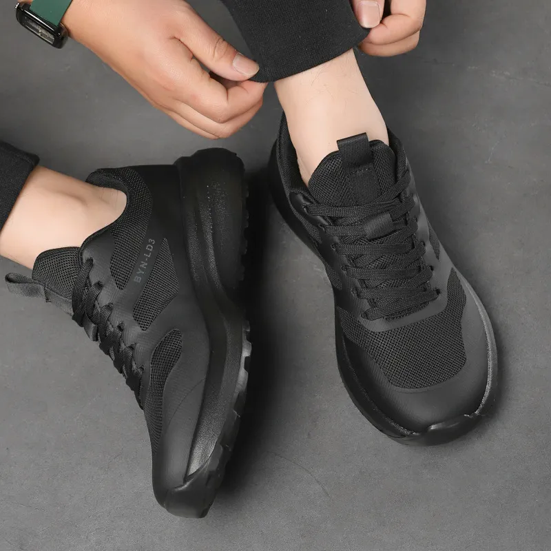 Men's Running Shoes - Comfortable Lightweight Lace-Up Sports Sneakers for Youth - Thick-Soled Rebound Design - Wholesale Foreign Trade Style thumbnail 3