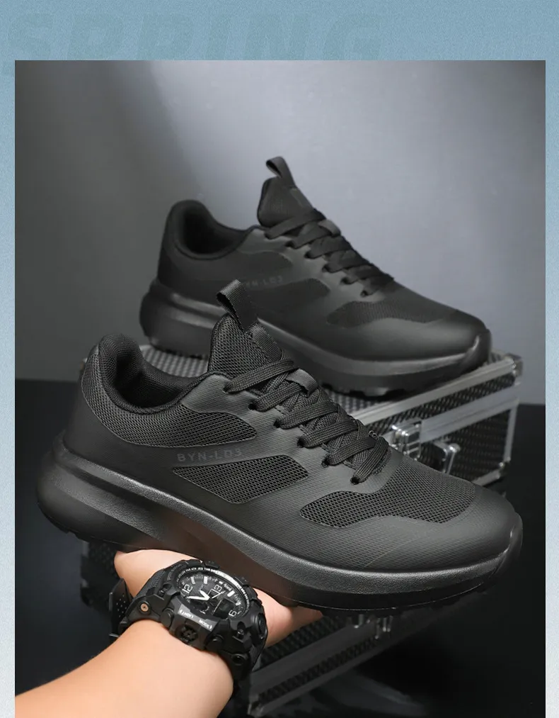 Men's Running Shoes - Comfortable Lightweight Lace-Up Sports Sneakers for Youth - Thick-Soled Rebound Design - Wholesale Foreign Trade Style showcase 3
