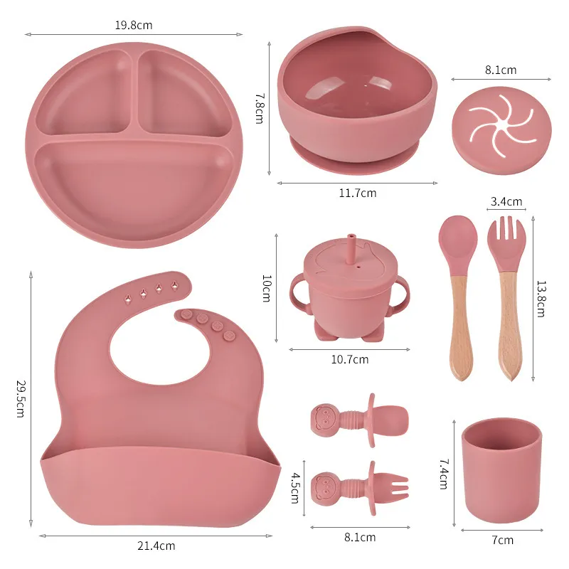 Dumo Baby Baby Silicone Dinner Plate suit Food Grade Silicone Baby Food Supplementation Feeding Tableware Set of Ten thumbnail 3