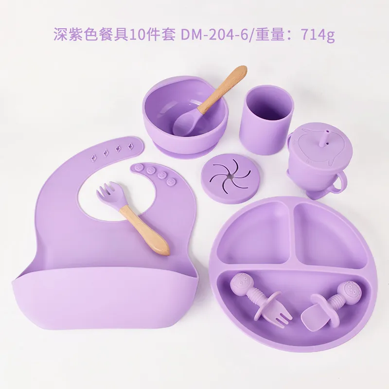 Dumo Baby Baby Silicone Dinner Plate suit Food Grade Silicone Baby Food Supplementation Feeding Tableware Set of Ten thumbnail 8