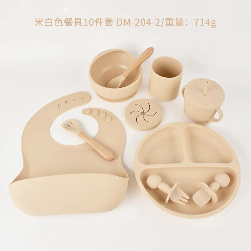 Dumo Baby Baby Silicone Dinner Plate suit Food Grade Silicone Baby Food Supplementation Feeding Tableware Set of Ten thumbnail 6