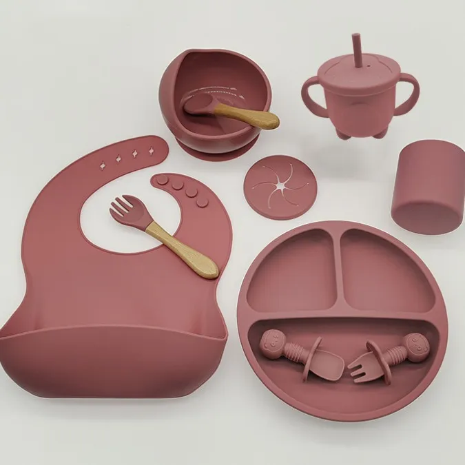 Dumo Baby Baby Silicone Dinner Plate suit Food Grade Silicone Baby Food Supplementation Feeding Tableware Set of Ten thumbnail 5