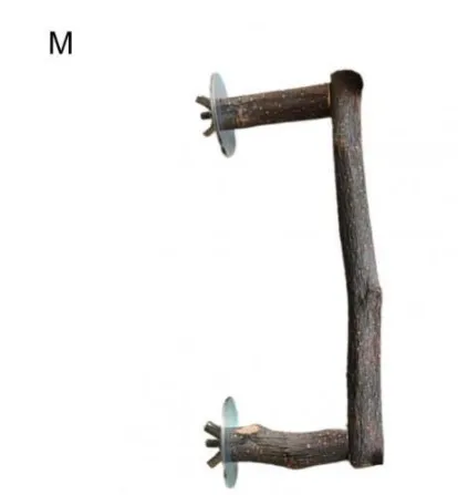 Parrot Perch Stand Wooden Bird Stand Pole - Natural Wood Pet Bird Bite Chew Toy for Parrot Cage - Bird Supplies for Budgies, Cockatiels, Conures thumbnail 6