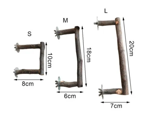 Parrot Perch Stand Wooden Bird Stand Pole - Natural Wood Pet Bird Bite Chew Toy for Parrot Cage - Bird Supplies for Budgies, Cockatiels, Conures
