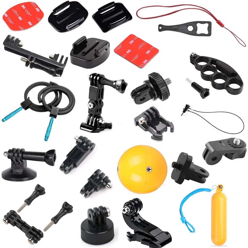 Action Camera Mount Adapter Kit: J-Hook Buckle, Thumbscrew, Integrated Base & Five-Finger Ring for GoPro & Sports Cameras thumbnail 1