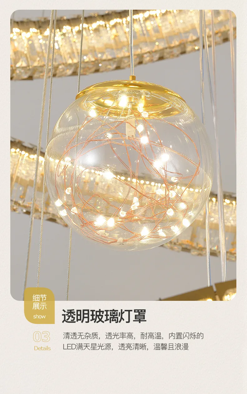 Crystal Chandelier for High Ceiling Villa Living Room - Elegant Luxury Spiral Staircase Lighting Fixture - Large Duplex Lamp showcase 19